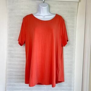AnyBody‎ Womens Textured Jersey Top Coral Size L Closet Staple Business Casual